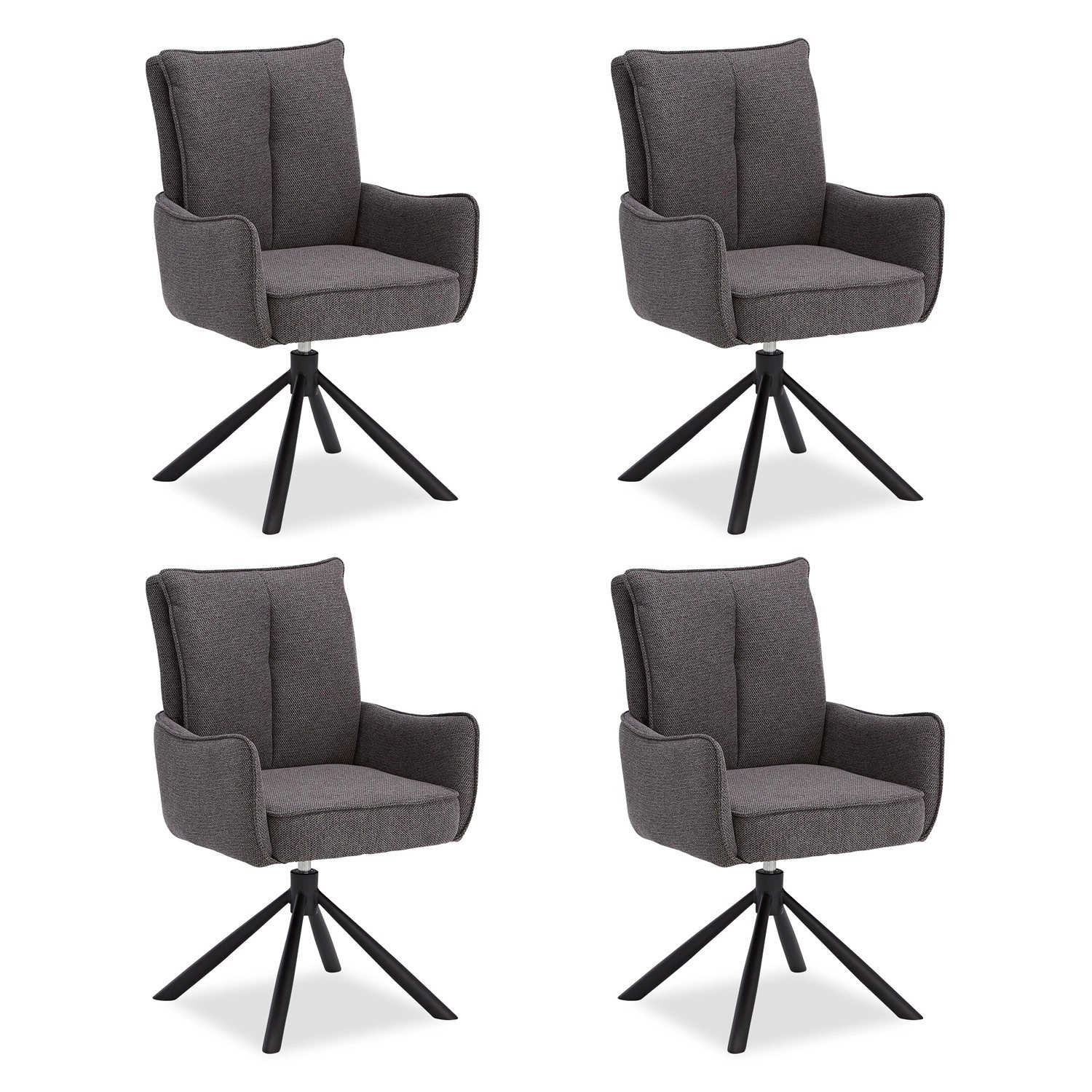 Homestyle4u Polsterstuhl Stoff Anthrazit Drehbar 4er Set 3067 Homestyle4u Polsterstuhl Stoff Anthrazit Drehbar 4er Set 3067 von Homestyle4u