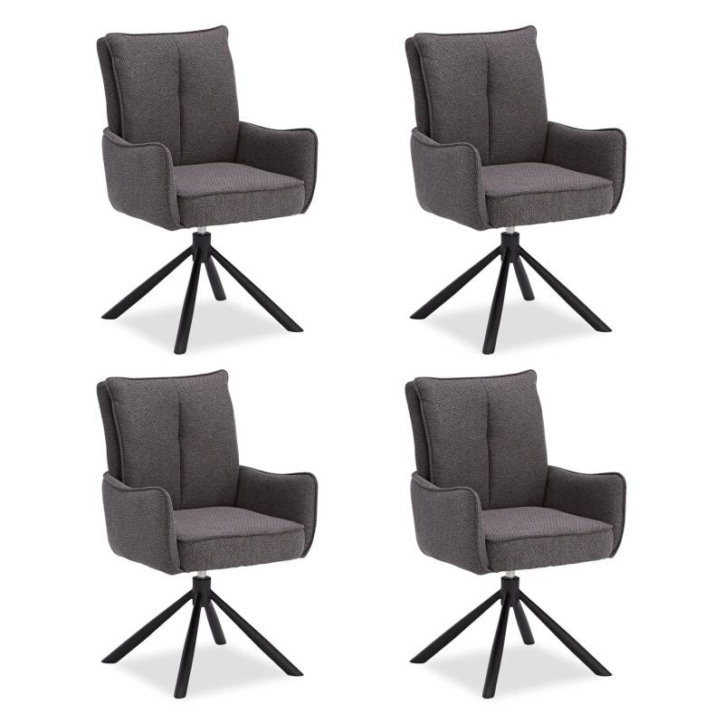 Homestyle4u Polsterstuhl Stoff Anthrazit Drehbar 4er Set 3067 von Homestyle4u