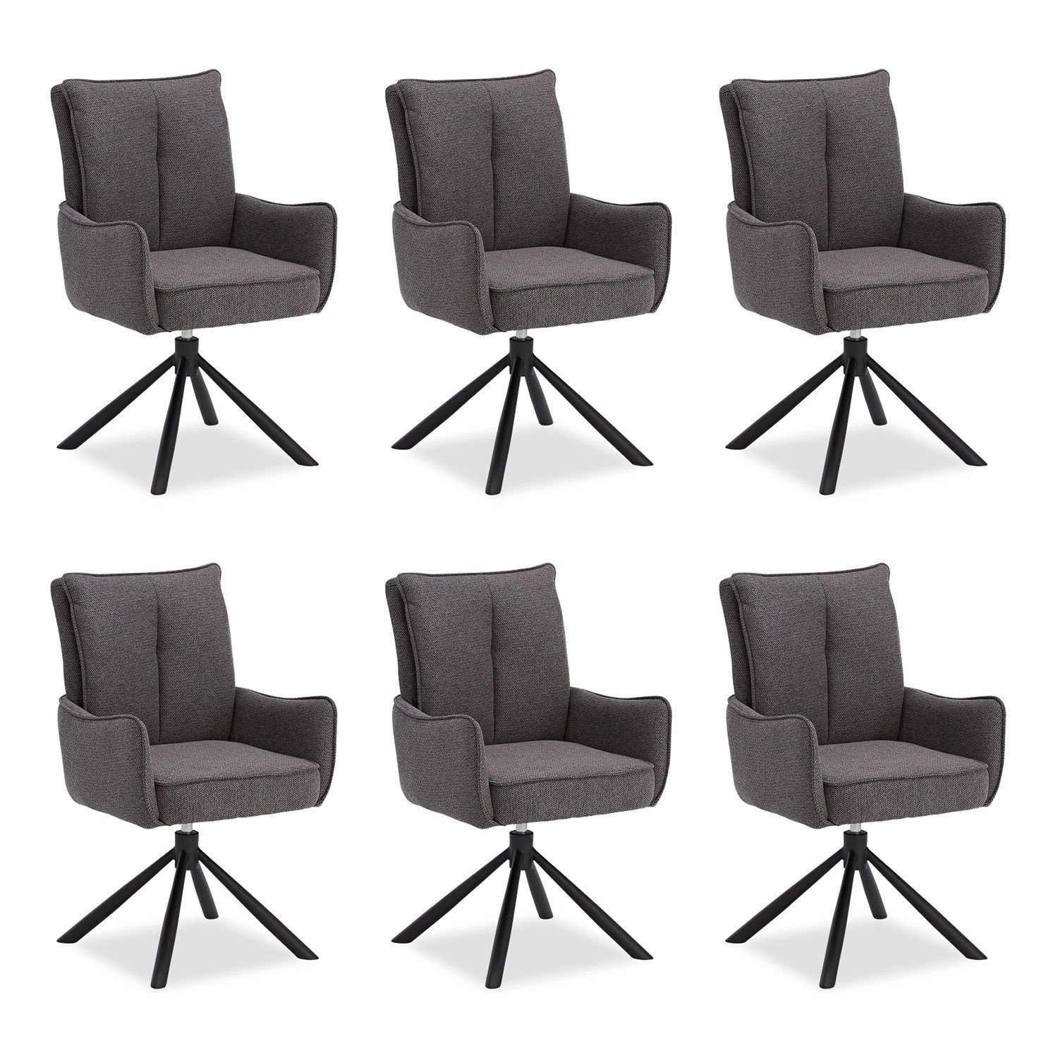 Homestyle4u Polsterstuhl Stoff Anthrazit Drehbar 6er Set 3068 Homestyle4u Polsterstuhl Stoff Anthrazit Drehbar 6er Set 3068 von Homestyle4u