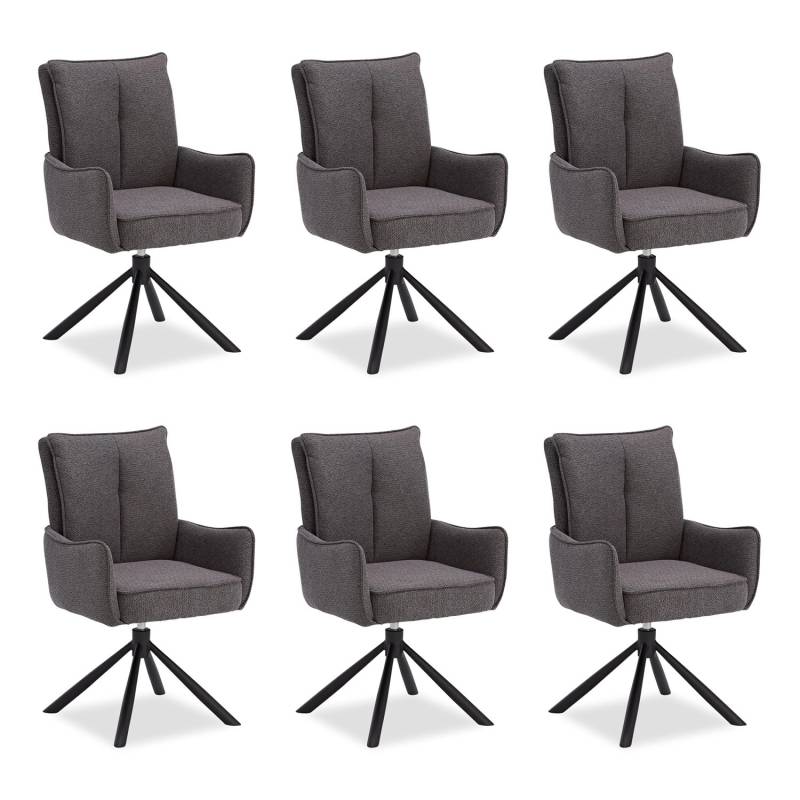 Homestyle4u Polsterstuhl Stoff Anthrazit Drehbar 6er Set 3068 von Homestyle4u