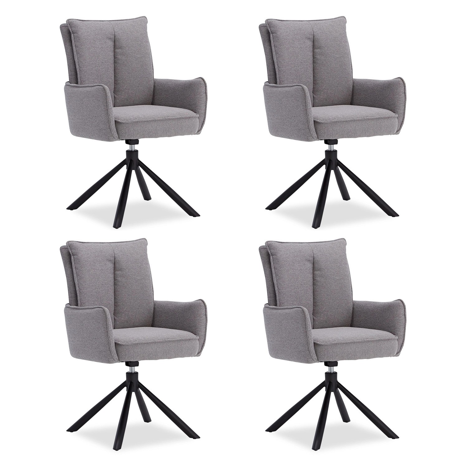 Homestyle4u Polsterstuhl Stoff Grau Drehbar 4er Set 3064 von Homestyle4u