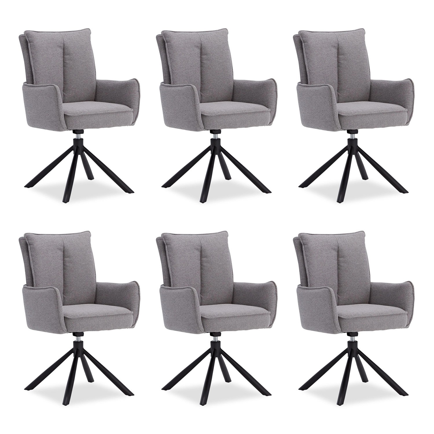 Homestyle4u Polsterstuhl Stoff Grau Drehbar 6er Set 3065 Homestyle4u Polsterstuhl Stoff Grau Drehbar 6er Set 3065 von Homestyle4u