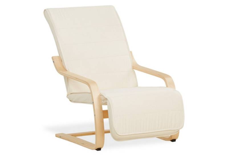 Homestyle4u Relaxsessel Sessel Natur Fernsehsessel gepolstert weich bequem Relaxstuhl Beige (1 Stuhl, 1-St., Stuhl mit Bezug), Bezug abnehmbar, Fußteil verstellbar, Schwingsessel, Essstuhl von Homestyle4u