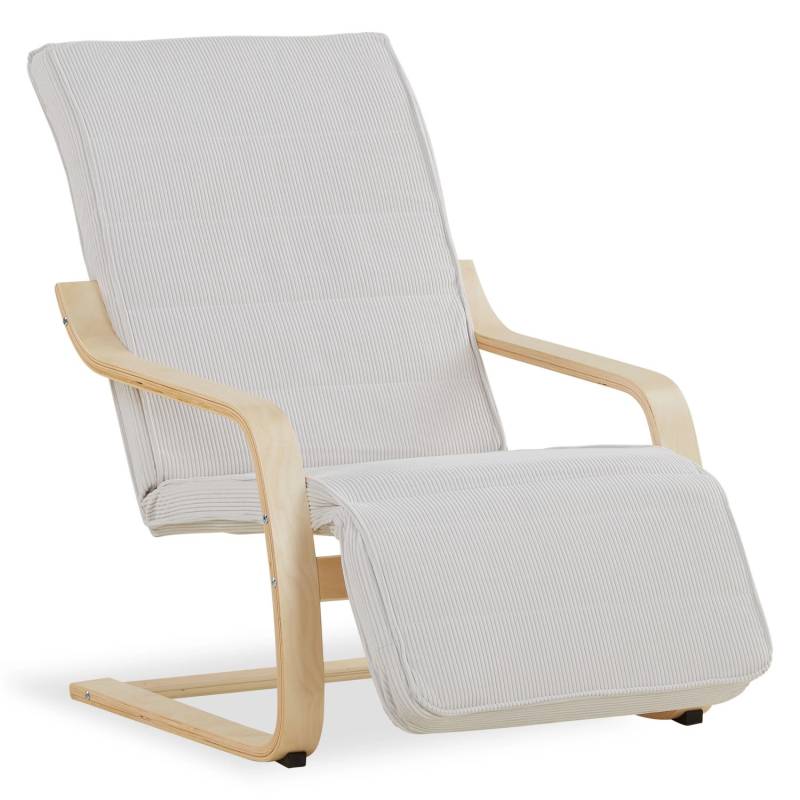 Homestyle4u Relaxsessel in Hellgrau Cord 2635 von Homestyle4u