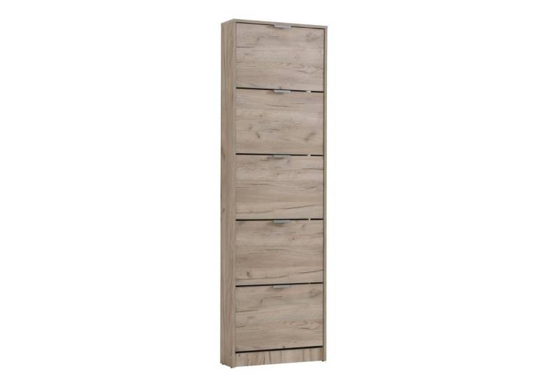 Homestyle4u Schuhkipper Schuhschrank Schuhkipper Schmal Holz Eiche Schuhkommode (Höhe 191 cm, Höhe 191 cm), 5 Schubladen, Höhe 191 cm von Homestyle4u