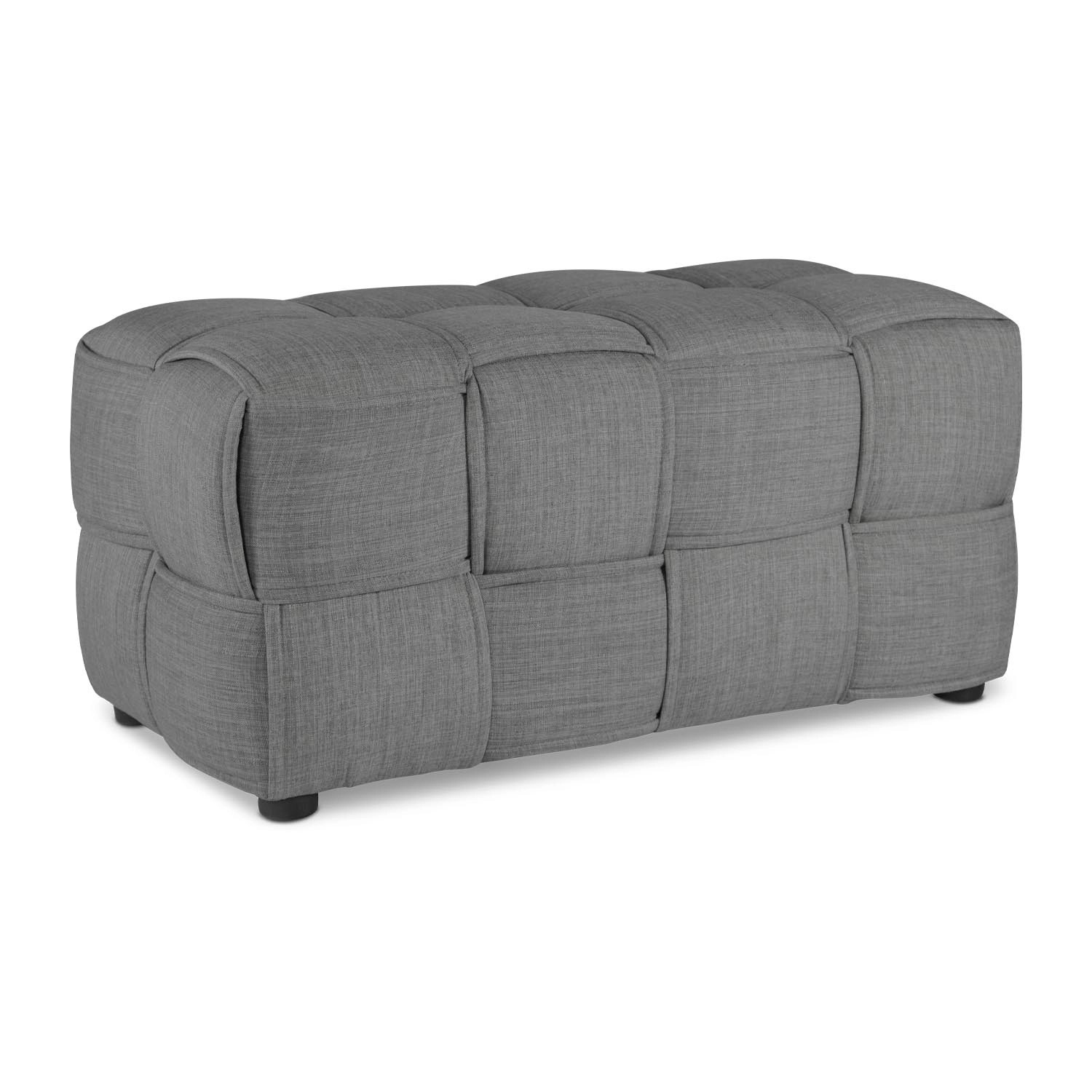 Homestyle4u Sitzhocker Grau 2-Sitzer Sitzwürfel Polsterhocker Würfelhocker von Homestyle4u
