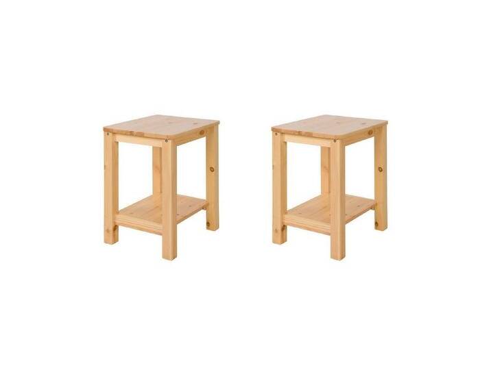 Homestyle4u Sitzhocker Hocker mit Stauraum Natur 2er Set Holz Massiv Sitz Wohzimmer (2 St), braun von Homestyle4u