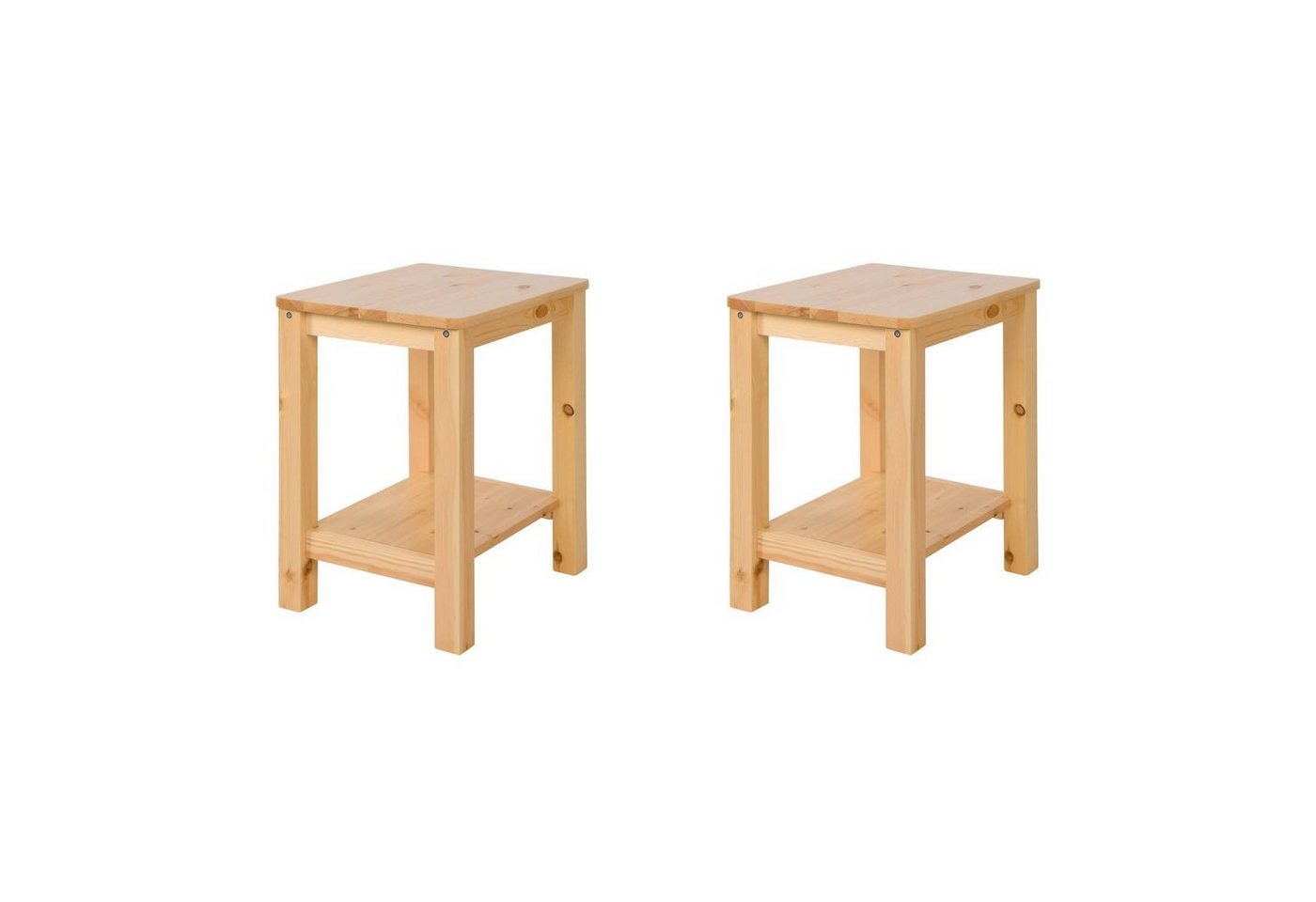 Homestyle4u Sitzhocker Hocker mit Stauraum Natur 2er Set Holz Massiv Sitz Wohzimmer (2 St) von Homestyle4u