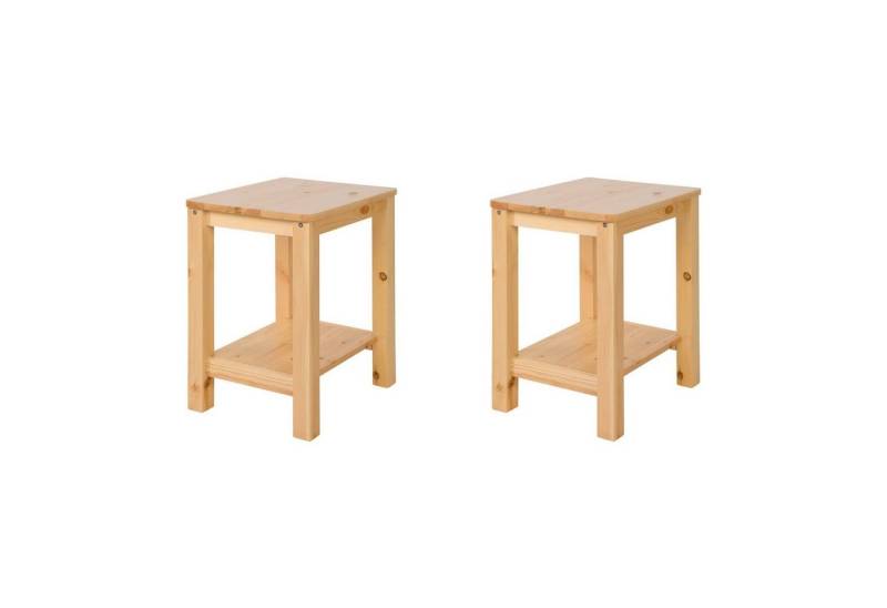 Homestyle4u Sitzhocker Hocker mit Stauraum Natur 2er Set Holz Massiv Sitz Wohzimmer (2 St) von Homestyle4u