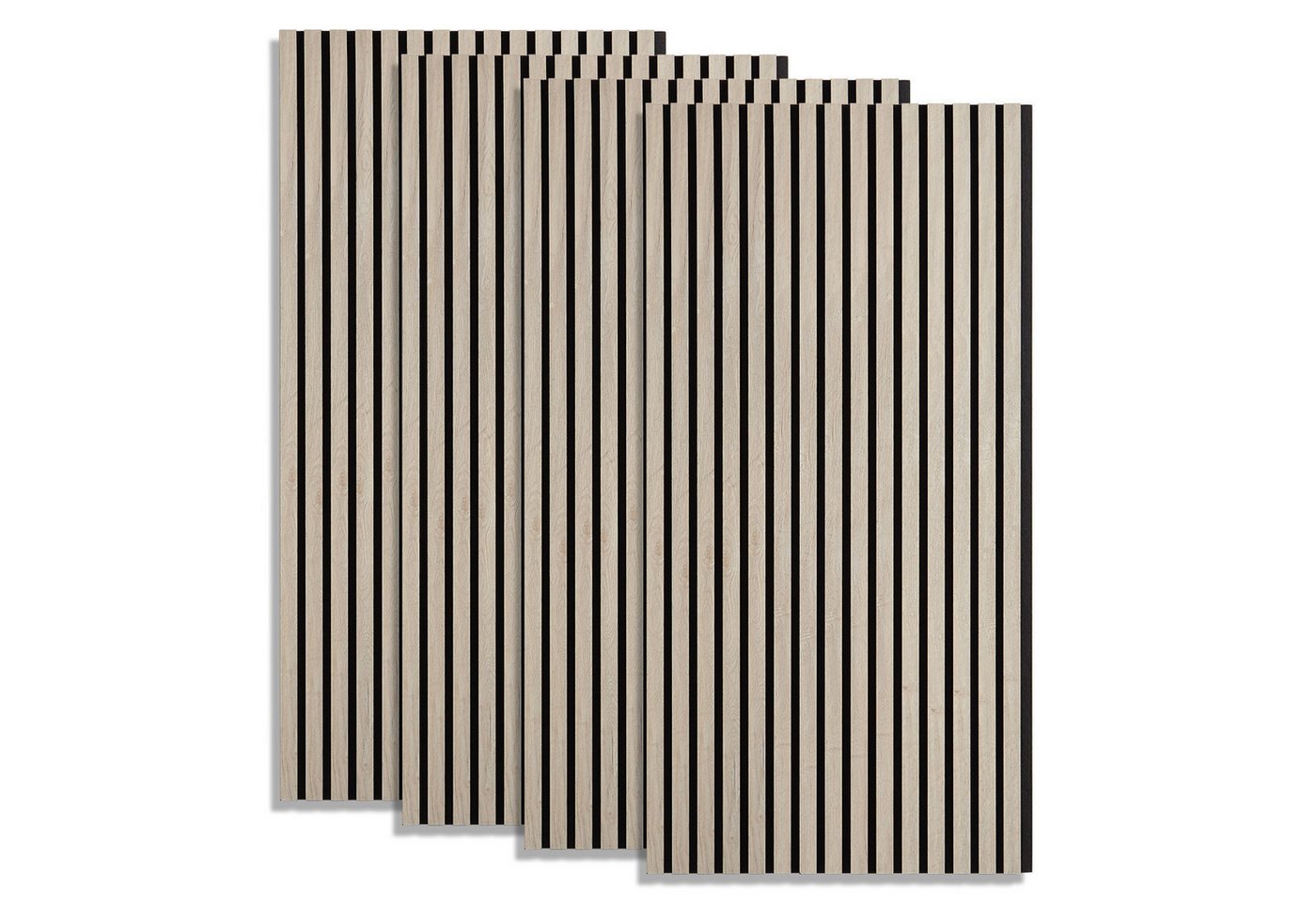 Homestyle4u Wandpaneel 60x120 60x60 1/2/4 Paneele Holz Akustikpaneel Braun Schallschutz Wand, (Set, 4 Akustikpaneele, 4-tlg) 3D Akustik Paneel Wandpaneel in Grau zum Kleben oder Bohren von Homestyle4u