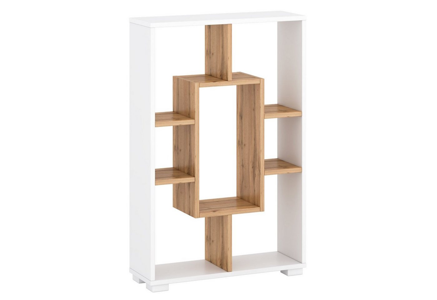 Homestyle4u Wandregal Bücherregal Standregal Wandregal Holz Eiche Weiß von Homestyle4u