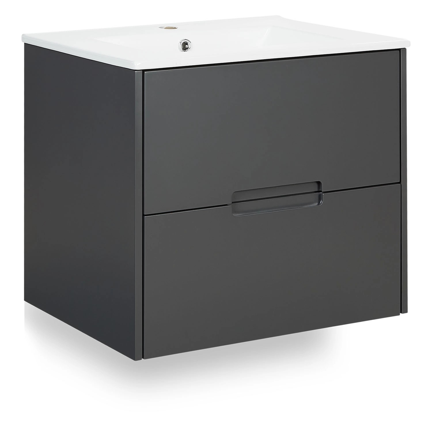 Homestyle4u Waschtisch mit Unterschrank 2 teilig 60 cm Badmöbel Set Grau von Homestyle4u