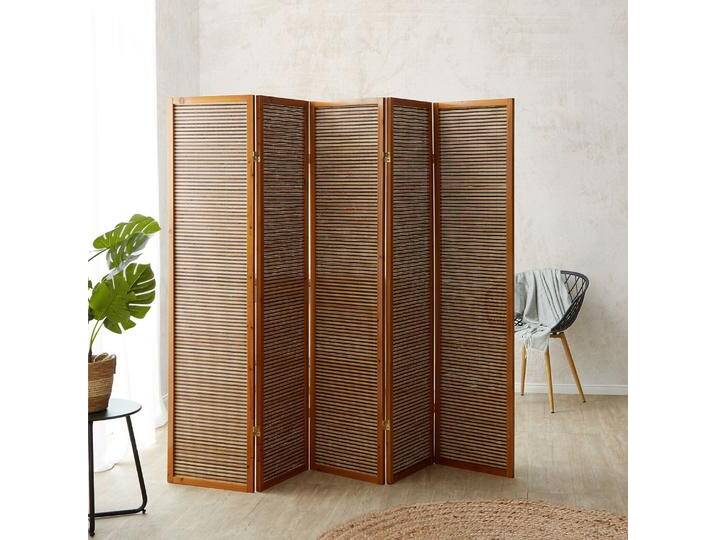 Paravent Raumteiler 3 4 5 oder 6 teilig Holz Bambus Trennwand Sichtschutz Braun von Homestyle4u