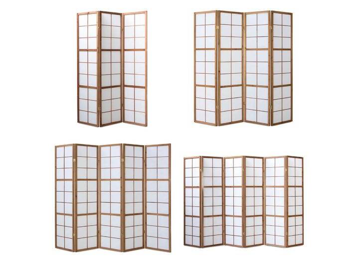 Paravent Raumteiler 3 4 5 oder 6 teilig Trennwand Shoji Faltbar Braun von Homestyle4u