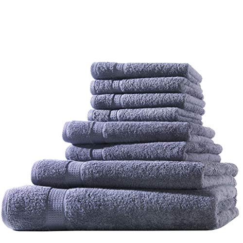 1x Badetuch + 1x Duschtuch + 2X Handtuch + 4X Gästetuch | Anthrazit | 100% Baumwolle Frottier | Oeko-TEX® Standard 100 | Premium Qualität 500 g/m² von Hometex Premium Textiles