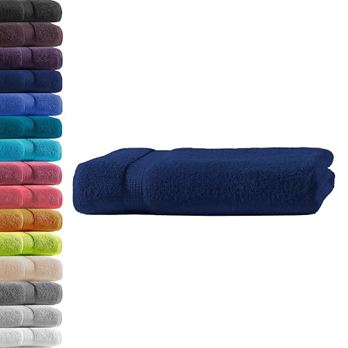 1x Badetuch | Navy | 100% Baumwolle Frottier | Oeko-TEX® Standard 100 | Premium Qualität 500 g/m² von Hometex Premium Textiles