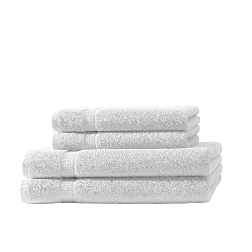 2X Duschtuch + 2X Handtuch | Weiß | 100% Baumwolle Frottier | Oeko-TEX® Standard 100 | Premium Qualität 500 g/m² von Hometex Premium Textiles