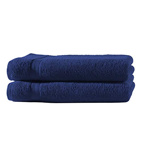 2X Duschtuch | Navy | 100% Baumwolle Frottier | Oeko-TEX® Standard 100 | Premium Qualität 500 g/m² von Hometex Premium Textiles