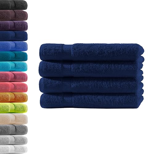 4X Handtuch | Navy | 100% Baumwolle Frottier | Oeko-TEX® Standard 100 | Premium Qualität 500 g/m² von Hometex Premium Textiles