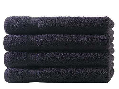 4X Handtuch | Schwarz | 100% Baumwolle Frottier | Oeko-TEX® Standard 100 | Premium Qualität 500 g/m² von Hometex Premium Textiles