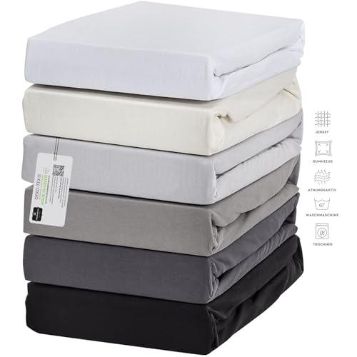 Exclusive Topper-Spannbettlaken | Bettlaken mit extra starkem Stoff 160 g/m² | Ideal für Boxspringbetten und Topper | OEKO-TEX® MADE IN GREEN | Topper 10cm Steghöhe | 140-160x200 cm - Grau von Hometex Premium Textiles
