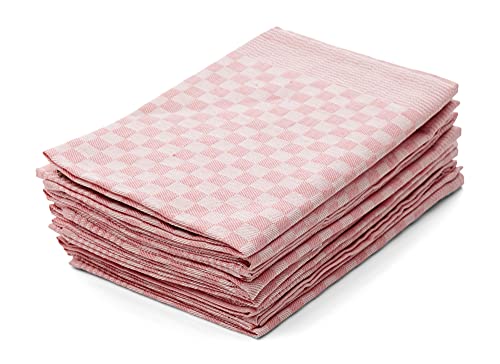 Hometex Premium Textiles 10er Set Zwirn Geschirrtücher | Grubentücher in extra Dicker Qualität - 220 g/m² | 100% Baumwolle sehr saugfähig | ÖKO-TEX 100 Standard | 50 x 70cm Rosé von Hometex Premium Textiles
