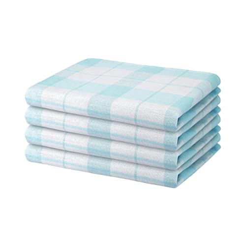 Hometex Premium Textiles 4er Set Geschirrtücher Grubentücher | Oeko-TEX®Standard 100 - aus 100% Baumwolle | Extra saugfähig und schnell trocknend | 50 x 70 cm Aqua von Hometex Premium Textiles