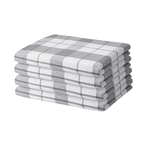 Hometex Premium Textiles 4er Set Geschirrtücher Grubentücher | Oeko-TEX®Standard 100 - aus 100% Baumwolle | Extra saugfähig und schnell trocknend | 50 x 70 cm Grau von Hometex Premium Textiles