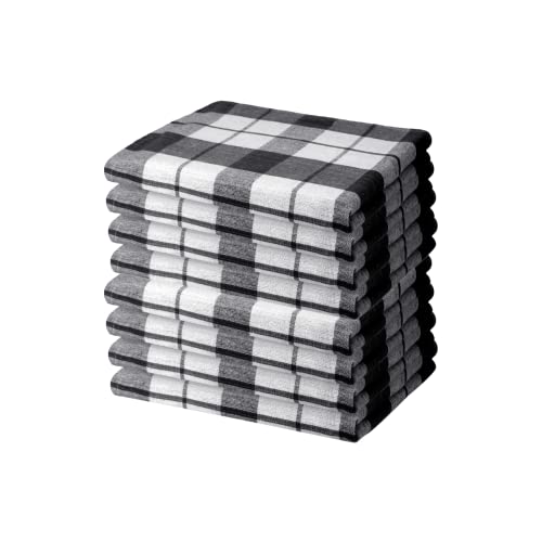Hometex Premium Textiles 8er Set Geschirrtücher Grubentücher | Oeko-TEX®Standard 100 - aus 100% Baumwolle | Extra saugfähig und schnell trocknend | 50 x 70 cm Schwarz von Hometex Premium Textiles