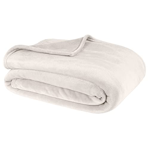 Hometex Premium Textiles Cashmere Touch Kuscheldecke | Hochflor-Flausch Sofadecke | Kuschelig weich & hautsympatisch | 180 x 220 cm Natur von Hometex Premium Textiles