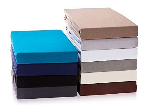 Hometex Premium Textiles Exclusive Boxspringbett Spannbettlaken | Spannbetttuch Wasser- und Boxspringbetten | 160 g/m² | ÖKO-TEX Standard |(180-200 x 200-220 cm | Steghöhe bis zu 40 cm, Petrol) von Hometex Premium Textiles