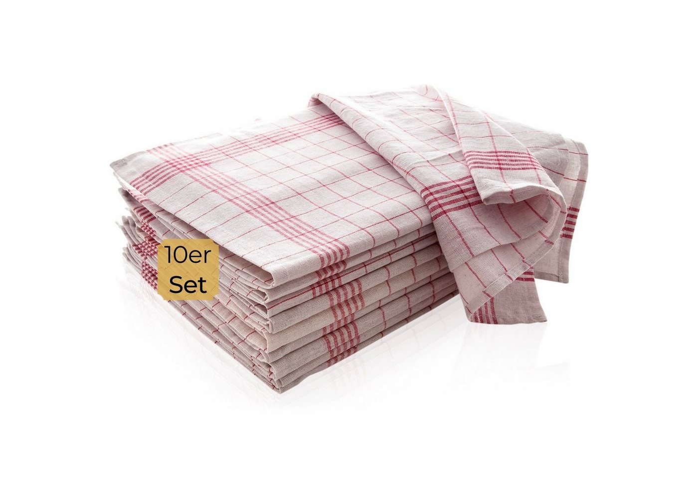 Hometex Premium Textiles Geschirrtuch 10-er Set Halbleinen Geschirrtücher aus 50 % Baumwolle & 50 % Leinen in 50 x 70 cm, (10-tlg., 10er Set) von Hometex Premium Textiles