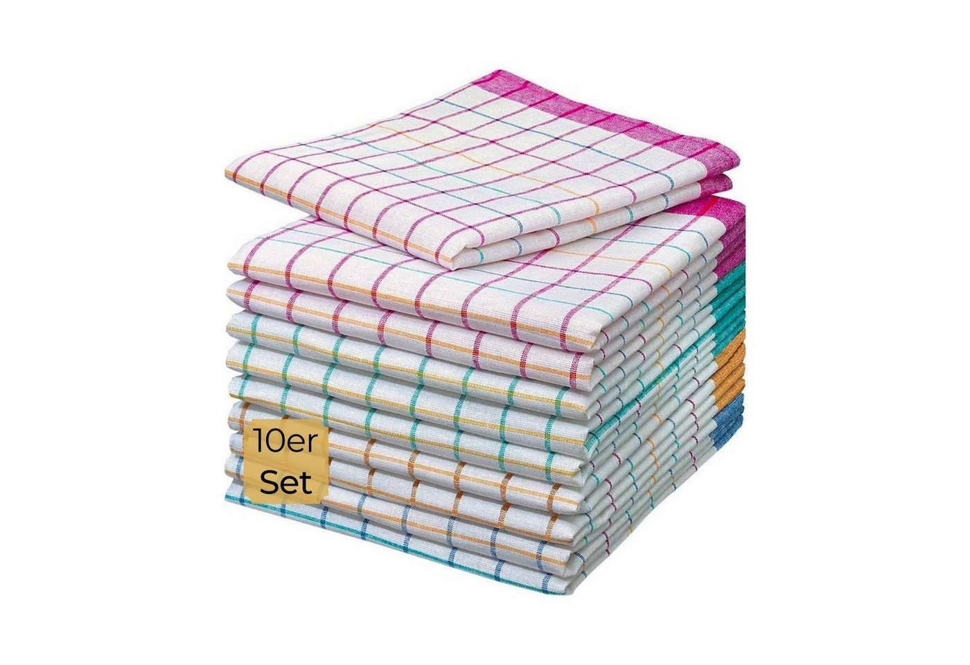 Hometex Premium Textiles Geschirrtuch 10er Set - Geschirrtuch in bunt, Ideal als Küchentuch und Grubentuch mit hoher Wasseraufnahme von Hometex Premium Textiles