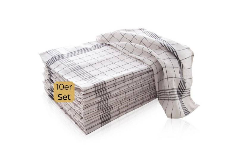 Hometex Premium Textiles Geschirrtuch Trockentuch Allzweck-Tücher kariert 50x70 cm aus 100% Baumwolle, Premium-Qualität - Vielfältig einsetzbares 10er Set von Hometex Premium Textiles