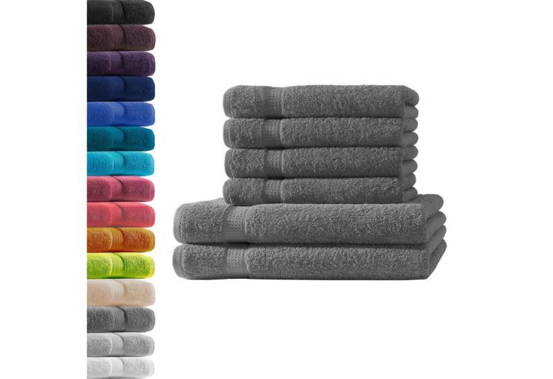 Hometex Premium Textiles Handtuch in Premium Qualität 500 g/m², Feinster Frottier-Stoff 100% Baumwolle, 2x Duschtuch + 4x Handtuch, Kuschelig weich, saugfähig, Extra schwere, flauschige Hotel-Qualität von Hometex Premium Textiles