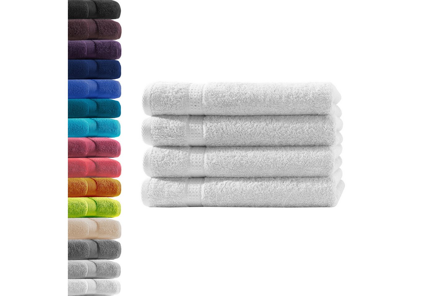 Hometex Premium Textiles Handtuch in Premium Qualität 500 g/m², Feinster Frottier-Stoff 100% Baumwolle, 4x Handtuch, Kuschelig weich, saugfähig, Extra schwere, flauschige Hotel-Qualität von Hometex Premium Textiles