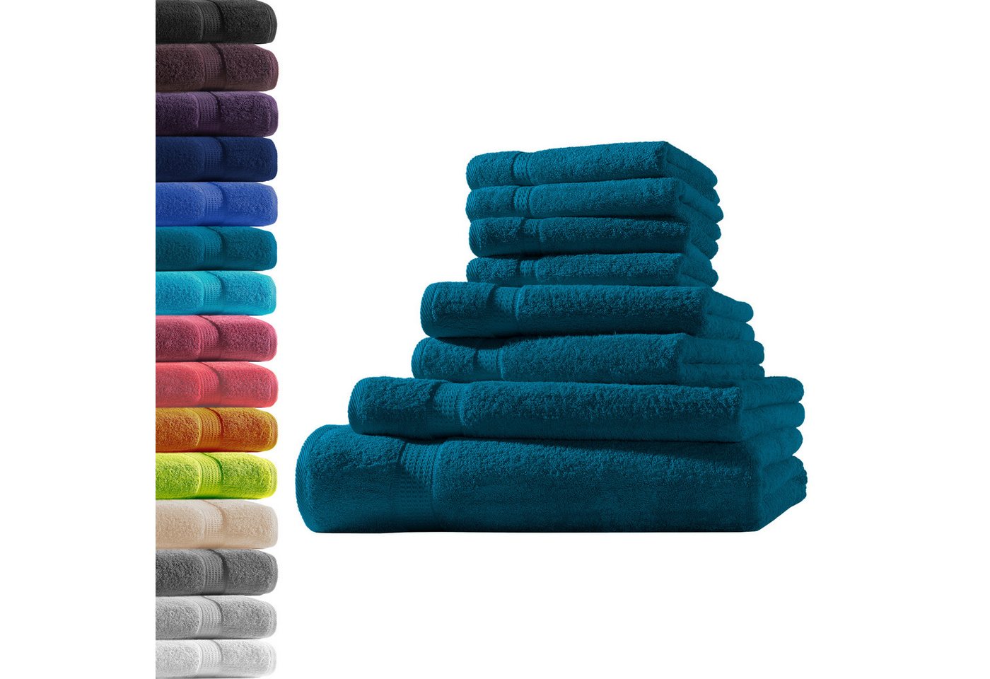 Hometex Premium Textiles Handtuch in Premium Qualität 500 g/m², Feinster Frottier-Stoff 100% Baumwolle, 1x Badetuch + 1 Duschtuch + 2 Handtuch + 4 Gästetuch, weich, saugfähig, extra schwer & flauschig - TEST BILD TOP MARKE 2025 von Hometex Premium Textiles