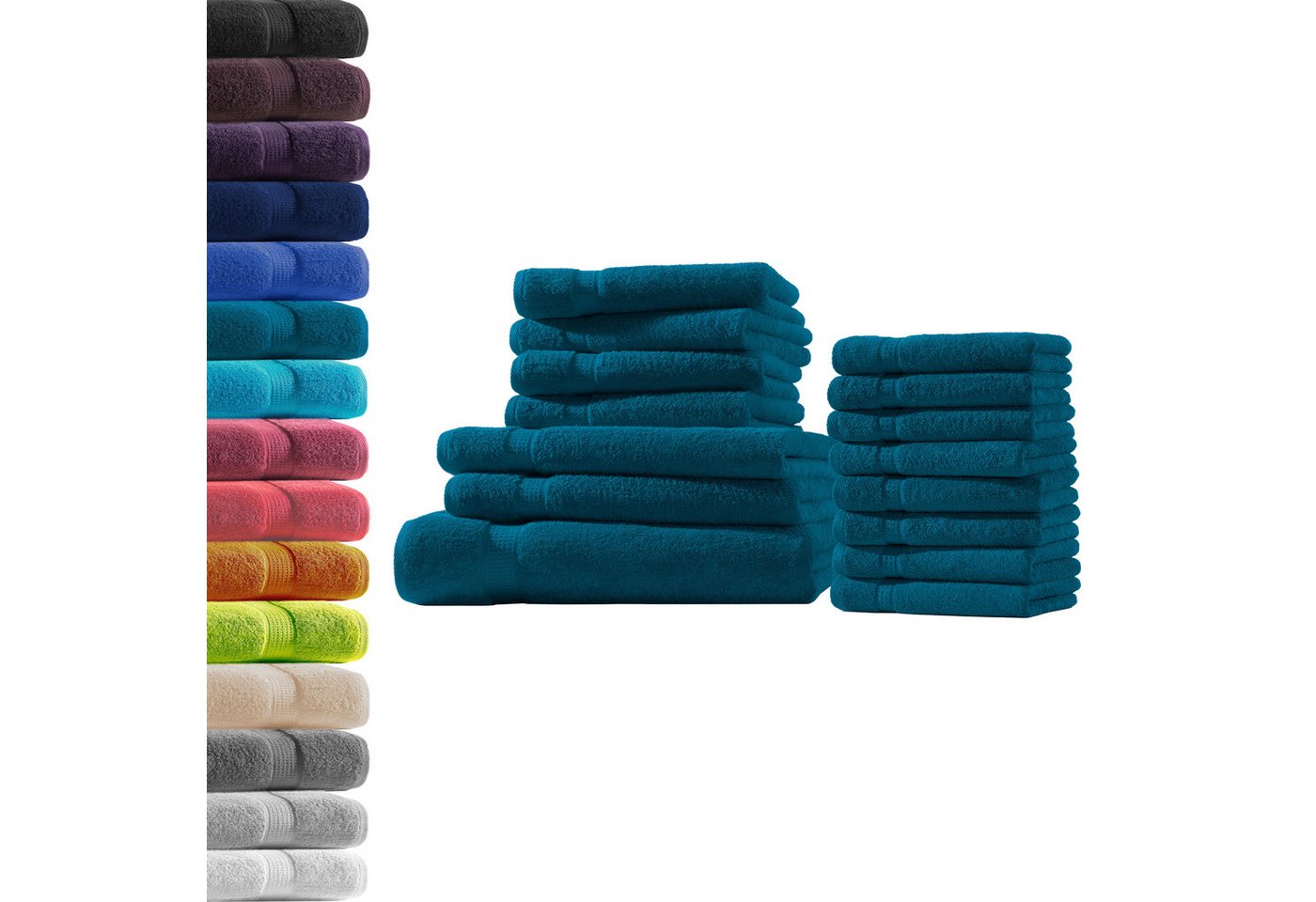 Hometex Premium Textiles Handtuch in Premium Qualität 500 g/m², Feinster Frottier-Stoff 100% Baumwolle, 1x Badetuch + 2 Duschtuch + 4 Handtuch + 8 gastetuch, weich, saugfähig, extra schwer & flauschig - TEST BILD TOP MARKE 2025 von Hometex Premium Textiles