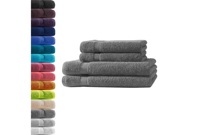 Hometex Premium Textiles Handtuch in Premium Qualität 500 g/m², Feinster Frottier-Stoff 100% Baumwolle, 2x Duschtuch + 2 Handtuch, weich, saugfähig, extra schwer & flauschig - TEST BILD TOP MARKE 2025 von Hometex Premium Textiles