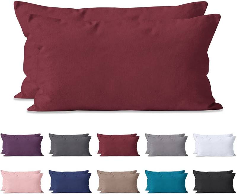 Hometex Premium Textiles Kissenbezug 2-er Set Kissenbezug Mikrofaser, Doppelpack Kissenhüllen ca. 95 g/m², Dekorative Dekokissen Sofakissen Lendenkissen Wurfkissenbezug mit Reißverschluss von Hometex Premium Textiles