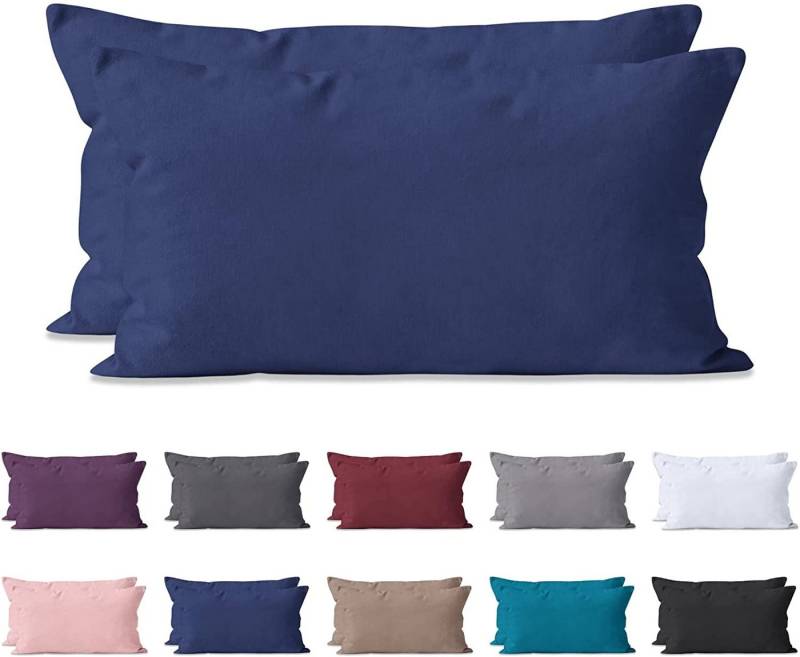 Hometex Premium Textiles Kissenbezug 2-er Set Kissenbezug Mikrofaser, Doppelpack Kissenhüllen ca. 95 g/m², Dekorative Dekokissen Sofakissen Lendenkissen Wurfkissenbezug mit Reißverschluss von Hometex Premium Textiles