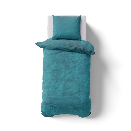 Hometex Premium Textiles Kuschelige Teddy Cashmere-Touch Bettwäsche, Warme Winter Wendebettwäsche, Flauschige Mikrofaser 180 GSM - Petrol 155x220 + 80x80 cm von Hometex Premium Textiles