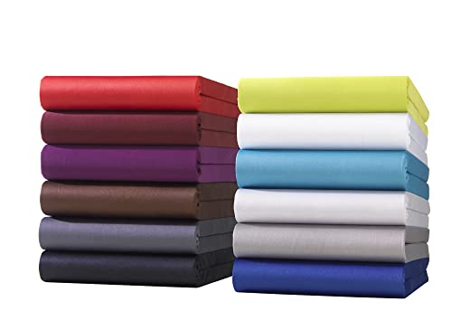 Hometex Premium Textiles Mikrofaser Spannbettlaken | Spannbetttuch 100% Mikrofaser | Oeko-TEX®Standard 100 - In vielen Größen und Farben | 140-160 x 200 cm - Aubergine von Hometex Premium Textiles