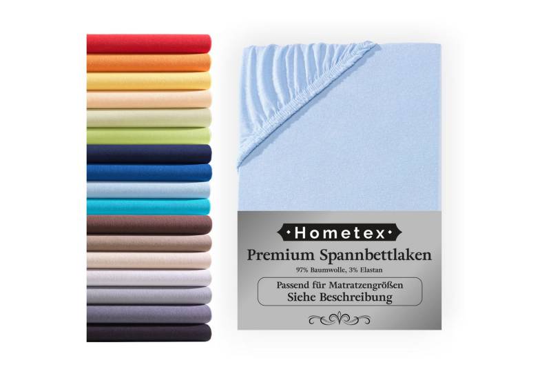Hometex Premium Textiles Spannbettlaken Premium Boxspringbett Spannbetttuch ideal für Wasserbett und Matratzen, Jersey, Gummizug: Rundumgummizug, Spannbettlaken Premium Qualität 190 g/m², Gekämmte Baumwolle von Hometex Premium Textiles