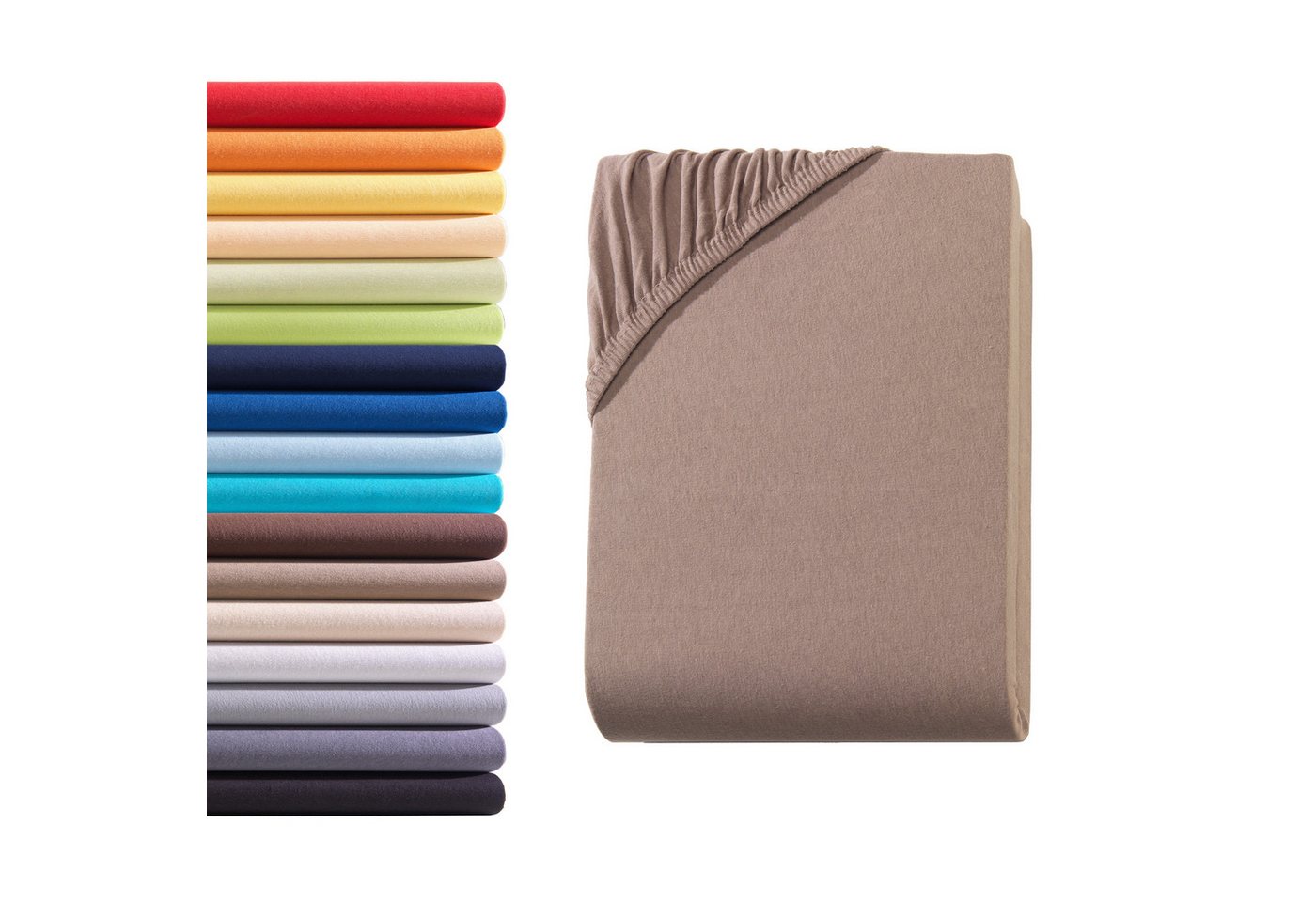 Hometex Premium Textiles Spannbettlaken für Topper bis 10cm Steghöhe, Jersey, Gummizug: Rundumgummizug, ideal für Boxspringbett Topper, 100% reine Baumwolle von Hometex Premium Textiles