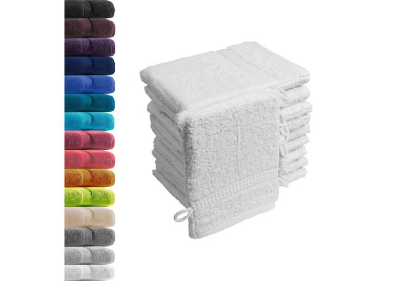Hometex Premium Textiles Waschhandschuh in Premium Qualität 500 g/m², Feinster Frottier-Stoff 100% Baumwolle, (10er Set), weich, saugfähig, extra schwer & flauschig - TEST BILD TOP MARKE 2025 von Hometex Premium Textiles