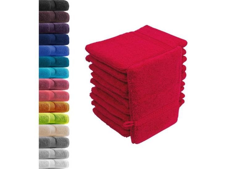 Hometex Premium Textiles Waschhandschuh in Premium Qualität 500 g/m², Feinster Frottier-Stoff 100% Baumwolle, (10er Set), weich, saugfähig, extra schwer & flauschig - TEST BILD TOP MARKE 2025 von Hometex Premium Textiles