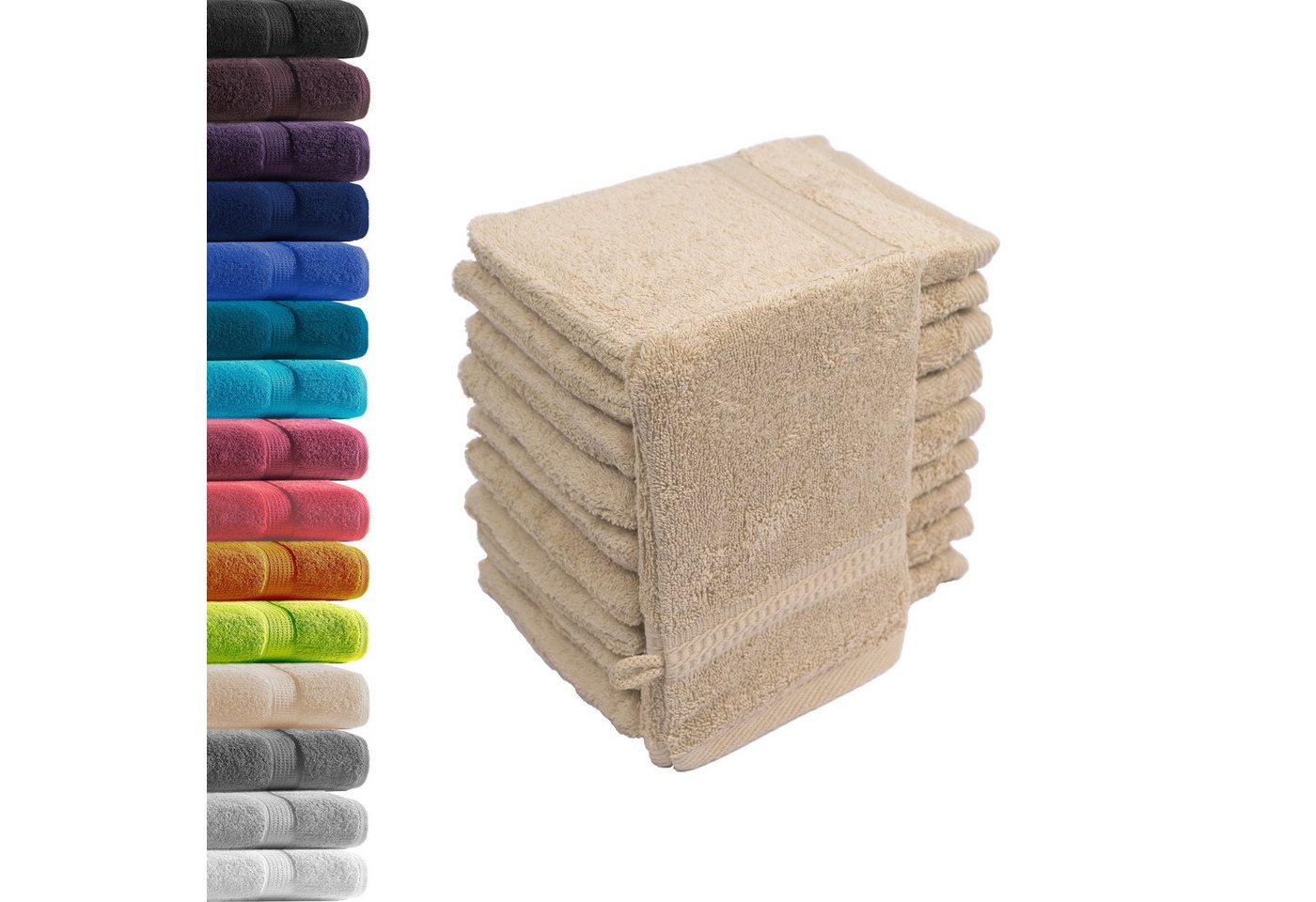 Hometex Premium Textiles Waschhandschuh Waschhandschuh in vielen verschiedenen Farben & im praktischen 10er Set von Hometex Premium Textiles