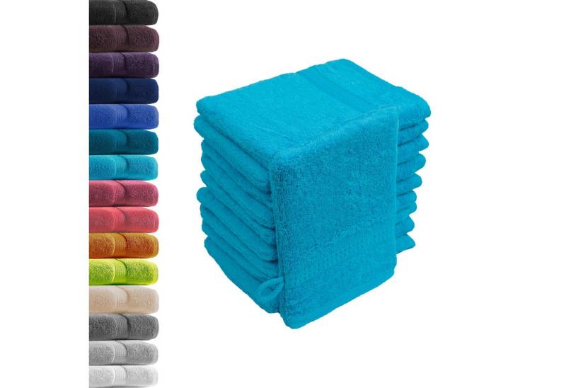 Hometex Premium Textiles Waschhandschuh in Premium Qualität 500 g/m², Feinster Frottier-Stoff 100% Baumwolle, (10er Set), weich, saugfähig, extra schwer & flauschig - TEST BILD TOP MARKE 2025 von Hometex Premium Textiles