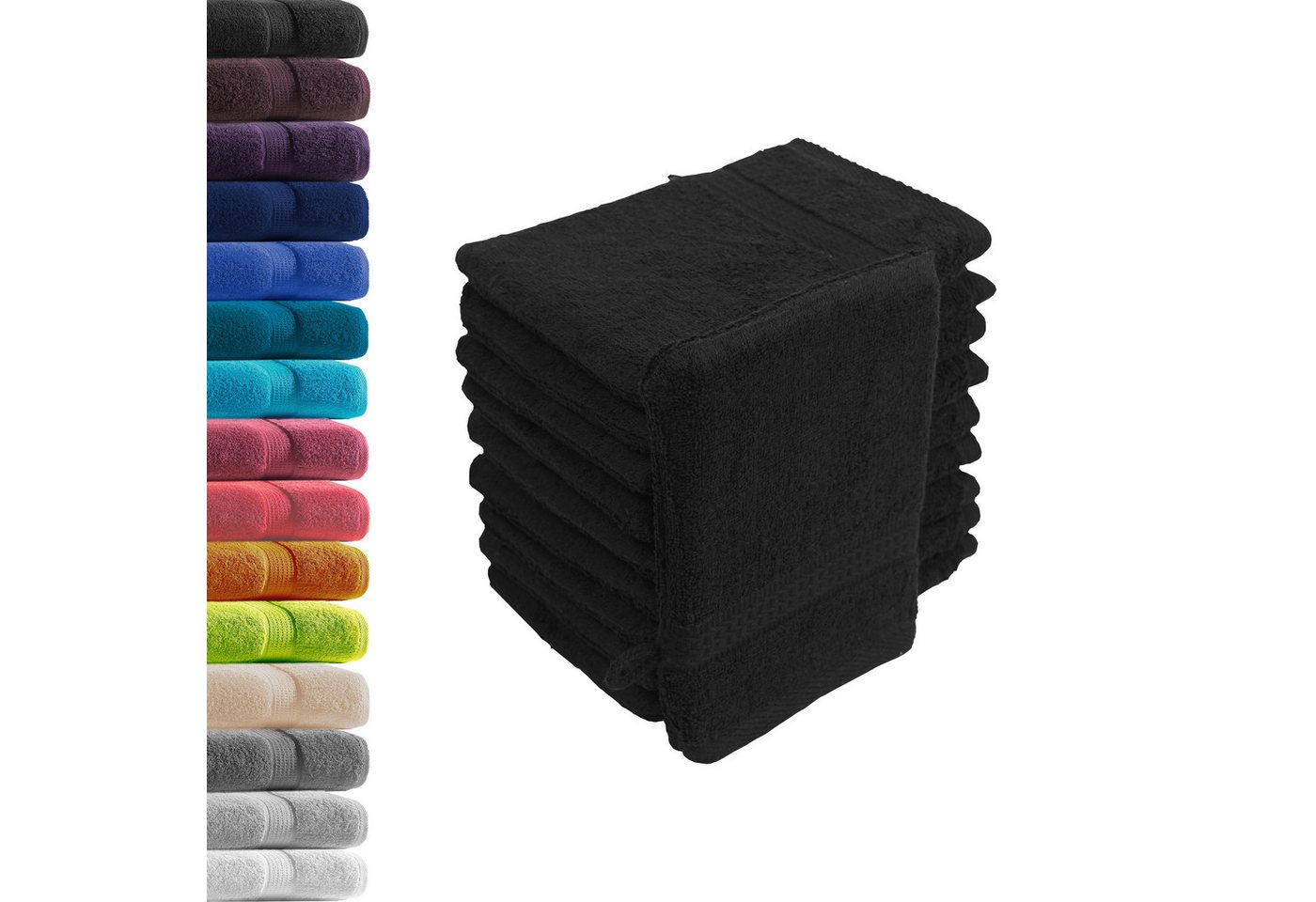 Hometex Premium Textiles Waschhandschuh in Premium Qualität 500 g/m², Feinster Frottier-Stoff 100% Baumwolle, (10er Set), weich, saugfähig, extra schwer & flauschig - TEST BILD TOP MARKE 2025 von Hometex Premium Textiles